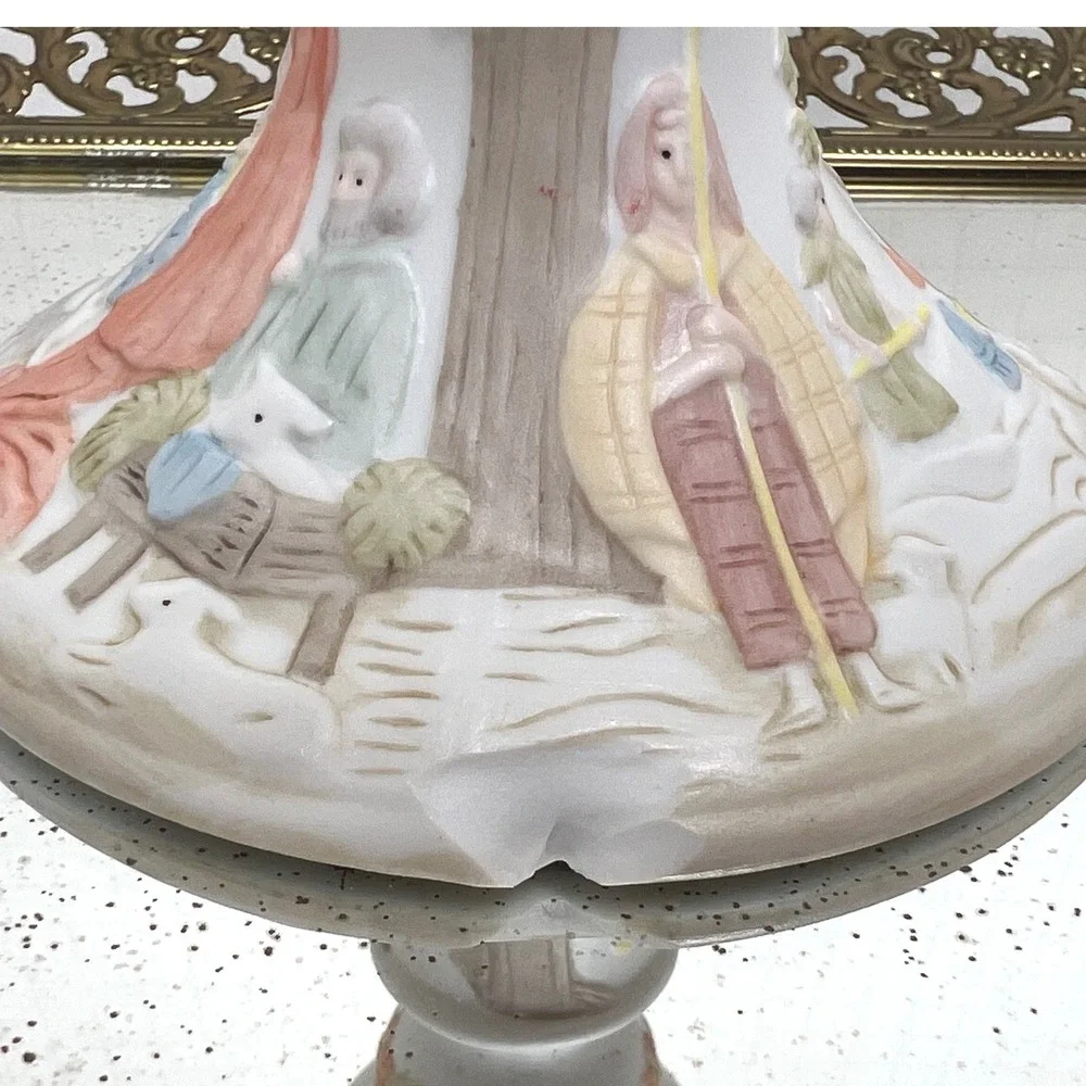 Candle Holders Lefton Christopher Collection Nativity Vintage Ceramic Decor Pair